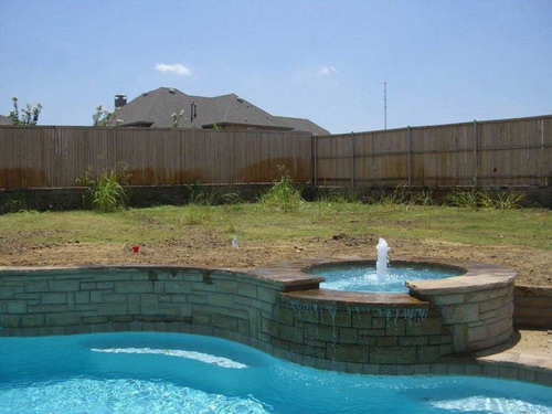 landscaping pool before