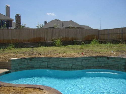 landscaping before pool