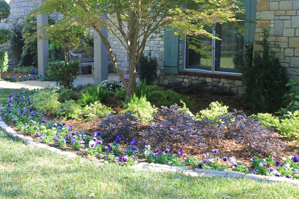 Fall Landscaped Flowerbed